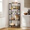 Costway 5-Tier Rustic Industrial Bookshelf Wood Display Storage Rack with Metal Frame